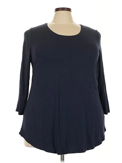 Pre-owned Jm Collection 3/4 Sleeve T-shirt In Blue