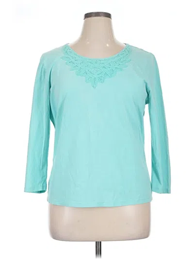 Pre-owned Jm Collection 3/4 Sleeve T-shirt In Blue