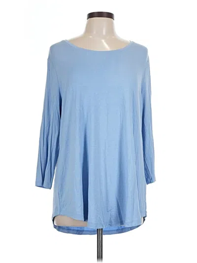 Jm Collection 3/4 Sleeve T-shirt In Blue