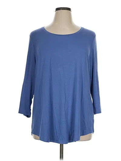 Pre-owned Jm Collection 3/4 Sleeve T-shirt In Blue
