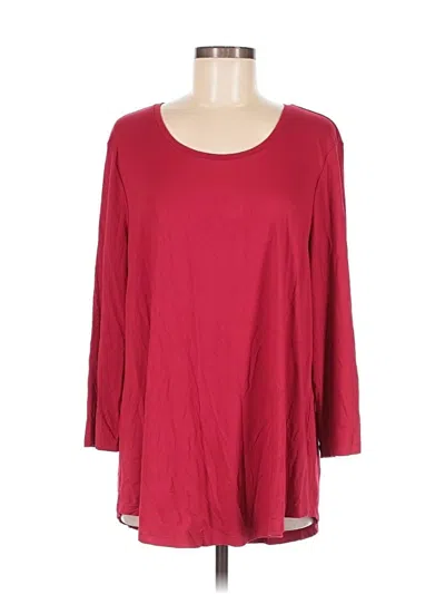 Pre-owned Jm Collection 3/4 Sleeve T-shirt In Burgundy