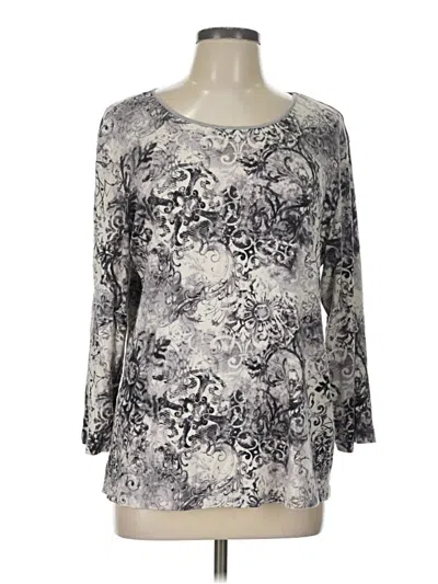 Pre-owned Jm Collection 3/4 Sleeve T-shirt In Gray