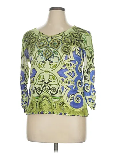 Pre-owned Jm Collection 3/4 Sleeve T-shirt In Green