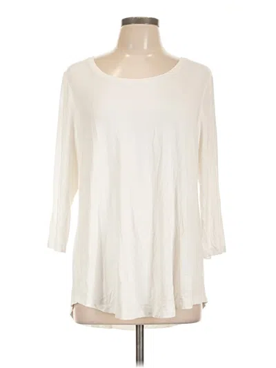 Pre-owned Jm Collection 3/4 Sleeve T-shirt In Ivory
