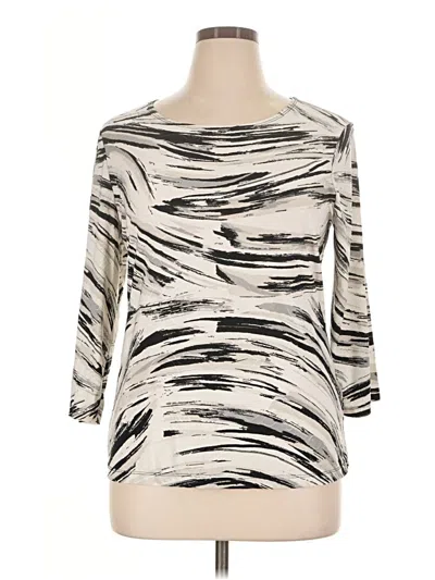 Pre-owned Jm Collection 3/4 Sleeve T-shirt In Ivory