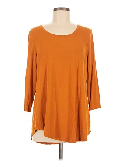 Pre-owned Jm Collection 3/4 Sleeve T-shirt In Orange