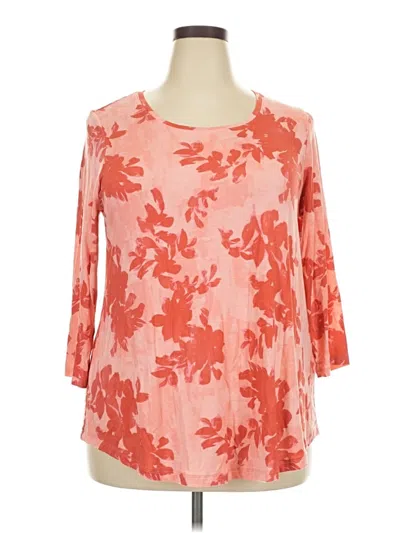 Pre-owned Jm Collection 3/4 Sleeve T-shirt In Orange