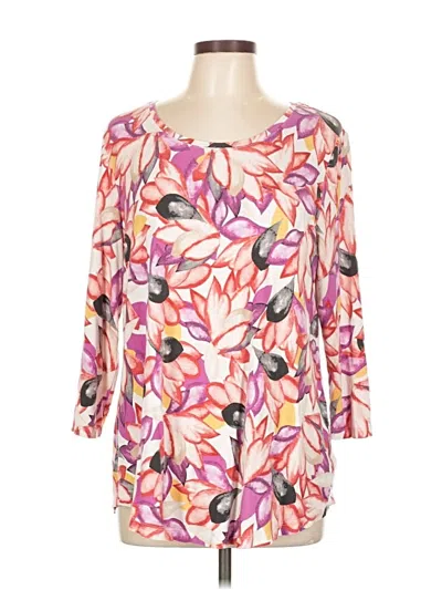 Pre-owned Jm Collection 3/4 Sleeve T-shirt In Pink