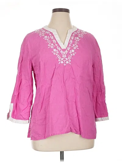 Pre-owned Jm Collection 3/4 Sleeve T-shirt In Pink