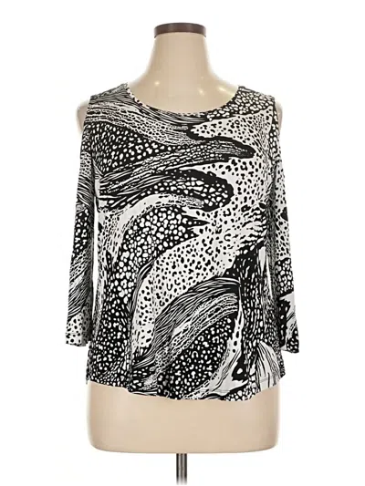 Jm Collection 3/4 Sleeve T-shirt In Multi