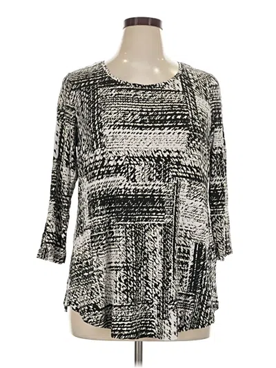 Pre-owned Jm Collection 3/4 Sleeve T-shirt In Silver