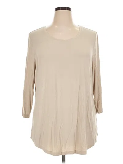 Pre-owned Jm Collection 3/4 Sleeve T-shirt In Tan