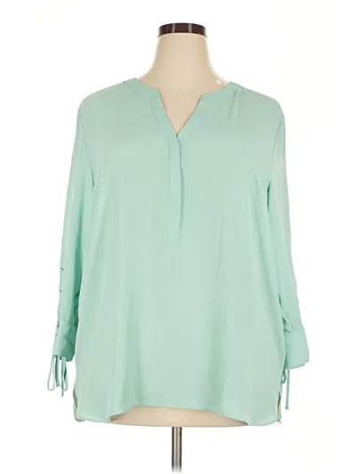 Pre-owned Jm Collection 3/4 Sleeve T-shirt In Teal