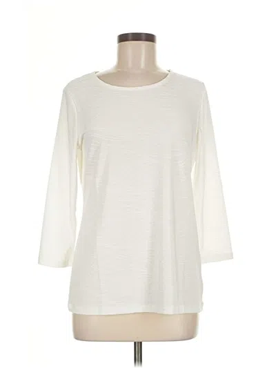 Pre-owned Jm Collection 3/4 Sleeve T-shirt In White