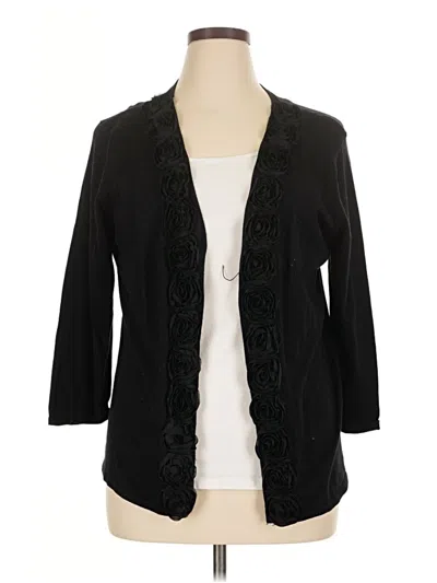 Pre-owned Jm Collection Cardigan Sweater In Black
