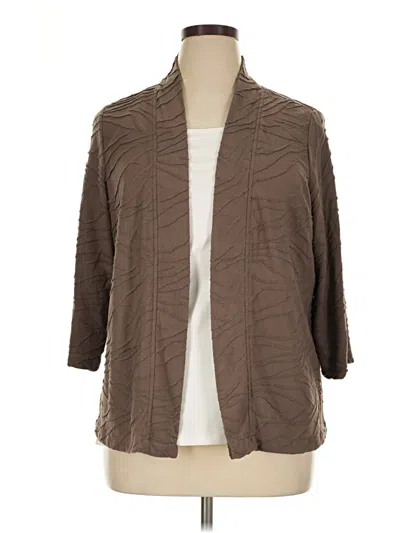 Pre-owned Jm Collection Cardigan Sweater In Brown