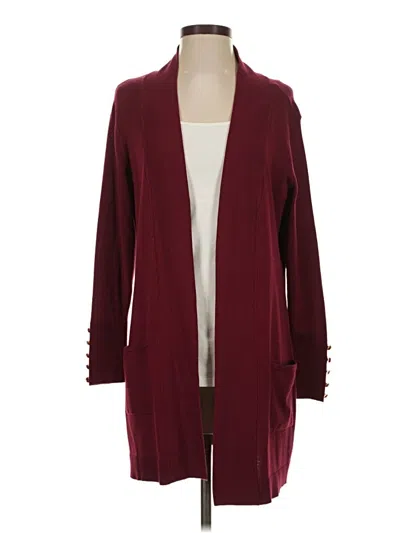 Pre-owned Jm Collection Cardigan Sweater In Burgundy