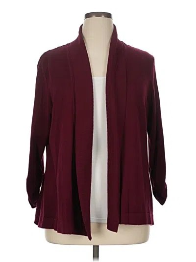 Pre-owned Jm Collection Cardigan Sweater In Burgundy