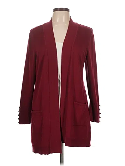 Pre-owned Jm Collection Cardigan Sweater In Burgundy