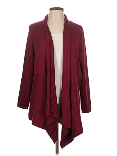 Pre-owned Jm Collection Cardigan Sweater In Burgundy