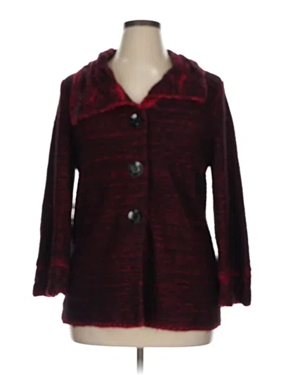 Pre-owned Jm Collection Cardigan Sweater In Burgundy