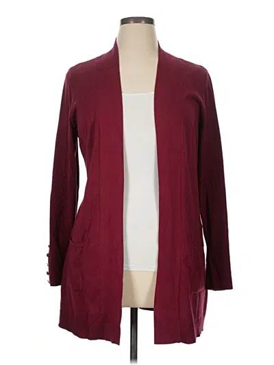 Pre-owned Jm Collection Cardigan Sweater In Burgundy