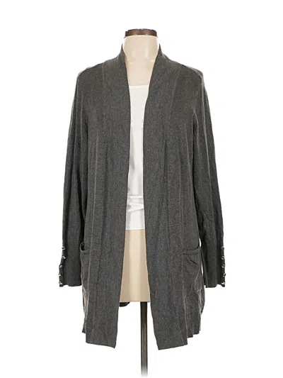 Pre-owned Jm Collection Cardigan Sweater In Gray