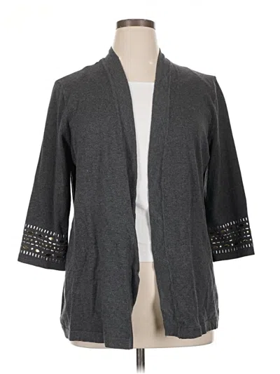Pre-owned Jm Collection Cardigan Sweater In Gray