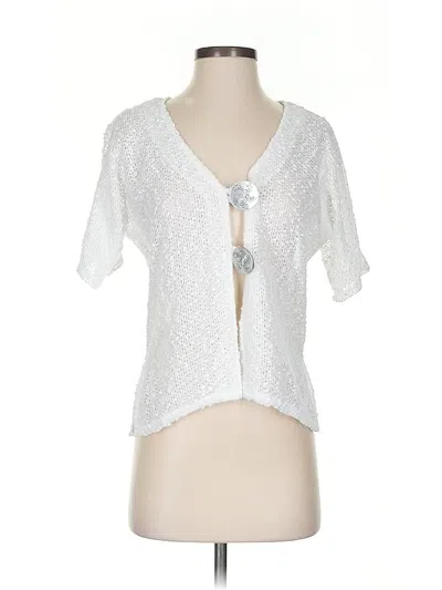 Pre-owned Jm Collection Cardigan Sweater In White