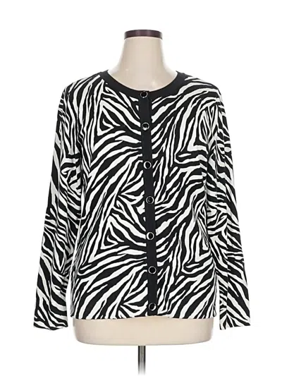 Pre-owned Jm Collection Cardigan Sweater In White