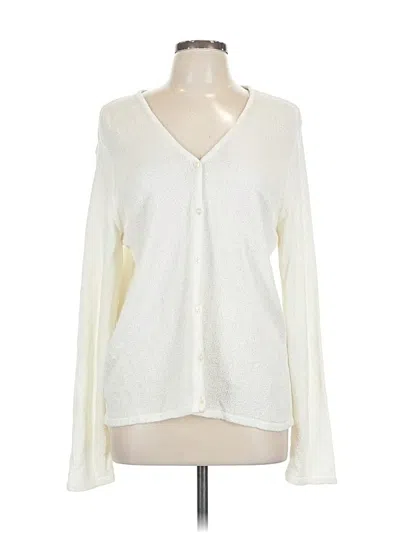 Pre-owned Jm Collection Cardigan Sweater In White