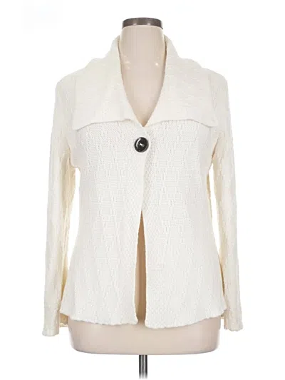 Pre-owned Jm Collection Cardigan Sweater In White