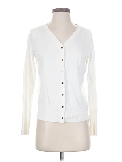 Pre-owned Jm Collection Cardigan Sweater In White