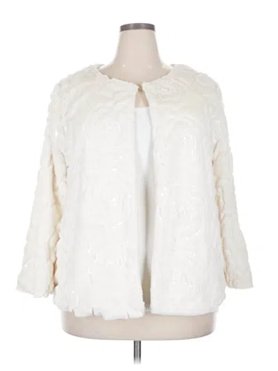 Pre-owned Jm Collection Faux Fur Jacket In Ivory