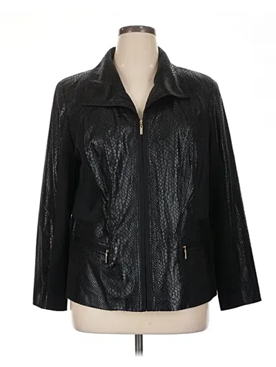 Pre-owned Jm Collection Faux Leather Jacket In Black
