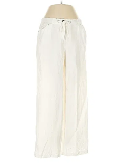 Pre-owned Jm Collection Linen Pants In White