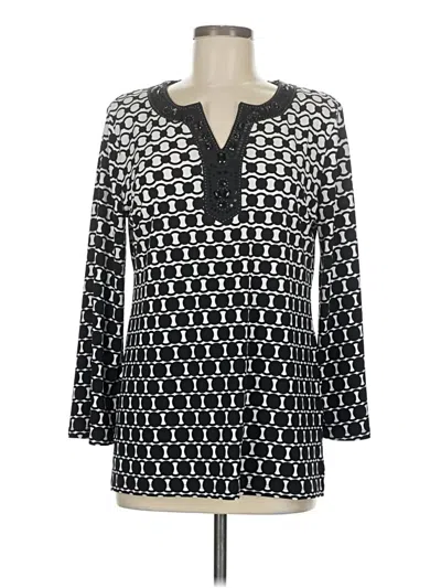 Pre-owned Jm Collection Long Sleeve Blouse In Black