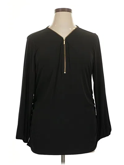 Pre-owned Jm Collection Long Sleeve Blouse In Black