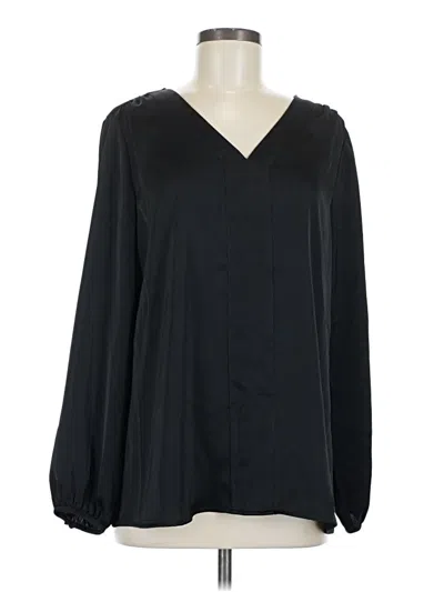 Pre-owned Jm Collection Long Sleeve Blouse In Black