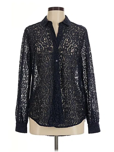 Pre-owned Jm Collection Long Sleeve Blouse In Black