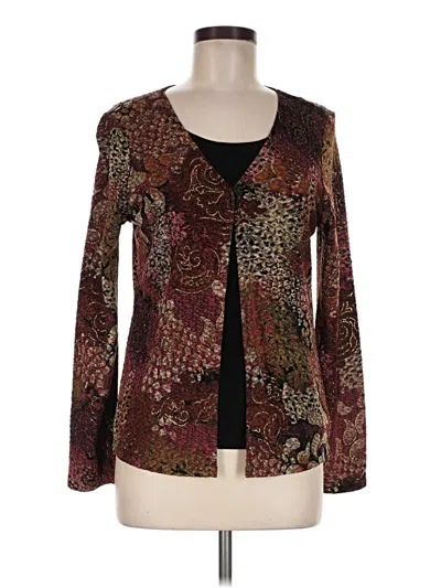 Pre-owned Jm Collection Long Sleeve Blouse In Brown