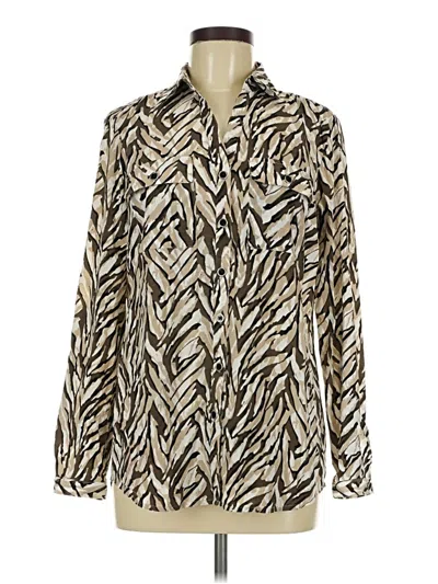 Pre-owned Jm Collection Long Sleeve Blouse In Ivory