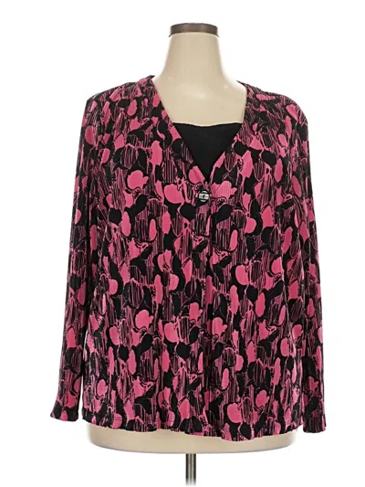 Pre-owned Jm Collection Long Sleeve Blouse In Pink