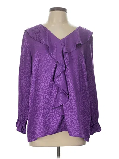 Pre-owned Jm Collection Long Sleeve Blouse In Purple