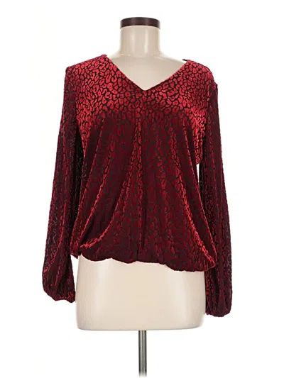 Pre-owned Jm Collection Long Sleeve Blouse In Red