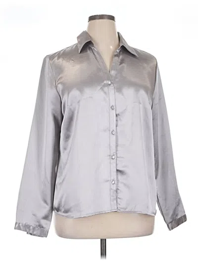 Pre-owned Jm Collection Long Sleeve Blouse In Silver
