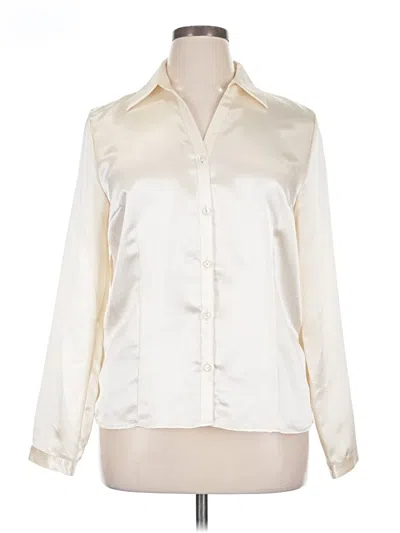 Pre-owned Jm Collection Long Sleeve Blouse In White