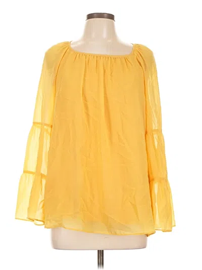 Pre-owned Jm Collection Long Sleeve Blouse In Yellow