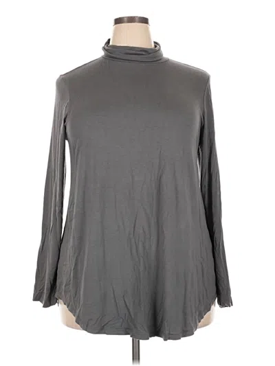 Pre-owned Jm Collection Long Sleeve Top Gray Turtleneck Tops