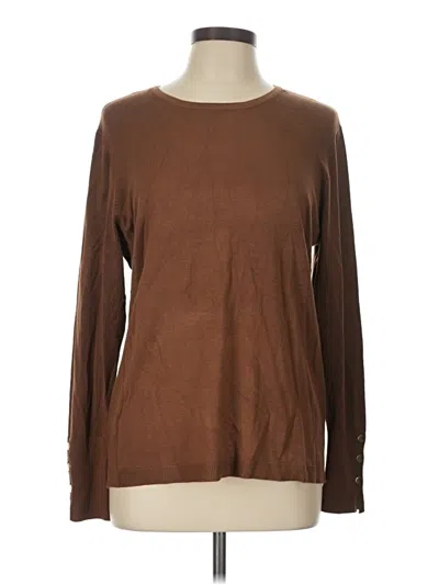 Pre-owned Jm Collection Long Sleeve T-shirt In Brown